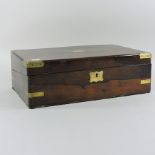 A 19th century rosewood and brass bound writing slope,