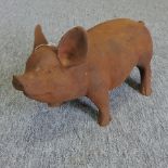 A cast iron model of a pig,