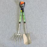 A garden fork and spade set