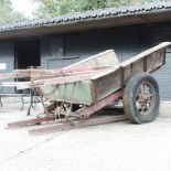An antique painted wooden horse drawn cart,