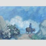 Emil Rautala, 1883-1948, man on horseback, oil on canvas,