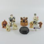 A collection of netsuke and miniature carvings,