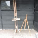 A wooden artist's easel,