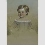 English School, early 19th century, a pastel study of a seated child,