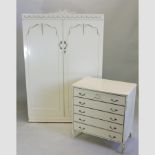 A cream painted chest, 78cm,