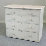 A Victorian white painted pine chest,