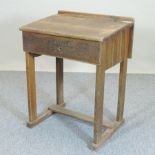 A pine school desk,