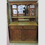 An Edwardian satin walnut mirror back sideboard,