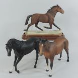 A Beswick matt model of a horse, Cardigan Bay, 2340, on a plinth base,