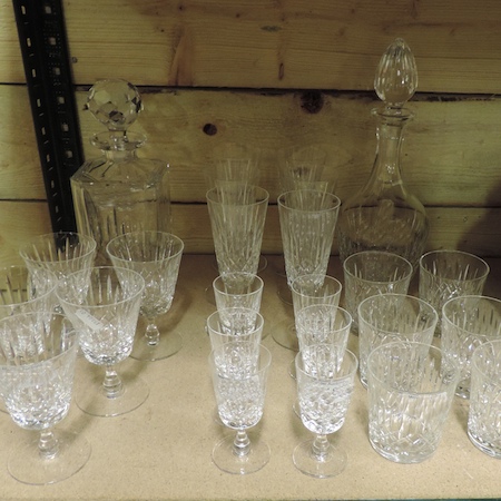 A collection of glassware, to include, tumblers,