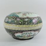 A 19th century Cantonese bowl and cover, stamped marks to base,
