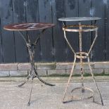 A metal bistro table, with a copper top, 50cm,