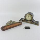An early 20th century Smiths ebonised mantel clock, 15.