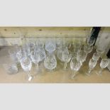 A collection of cut glassware
