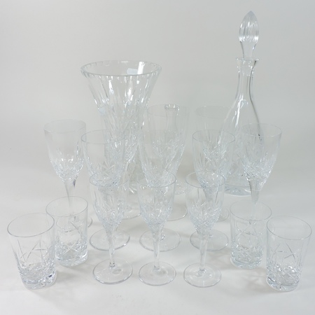 A collection of cut glass, to include a decanter and stopper,