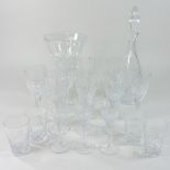A collection of cut glass, to include a decanter and stopper,