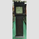 A late George III oak cased long case clock,
