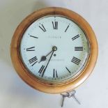 A 20th century walnut cased dial clock, signed Parker Altringham, with a fusee movement,