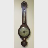 A 19th century rosewood cased wheel barometer,