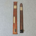 A 19th century French mahogany stick barometer, 102cm tall,
