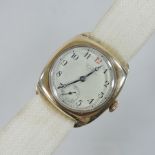 An early 20th century Waltham 9 carat gold cased wristwatch