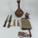 A collection of tribal items,