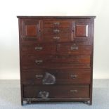 A late Victorian mahogany chest,