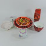 A collection of Poole pottery, to include a vase,