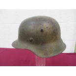 WW2 German M42 Camouflaged Steel Helmet