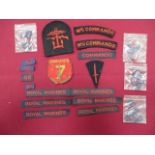 Selection of Royal Marine Commando Titles including embroidery No 5 Commando ... Embroidery No 6