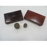 Two 19th Century Small Pistol Size Cases consisting 2 x 8 1/2 x 4 1/4 inch polished wooden cases.