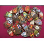 Good Selection of South African Regimental Arm Badges brown hanging arm tab with applied plastic and