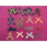 Small Selection of Marksman Crossed Rifles Proficiency Badges including bullion embroidery KC