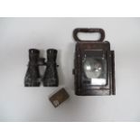 Small Selection of German Items consisting pair of Imperial German field binoculars ... WW2 brown