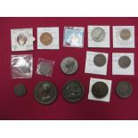 Selection of Trafalgar / Military Commemorative Medallions including copper Defeat of the Spanish