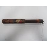Victorian Town Truncheon 13 inch brown painted truncheon. Transfer Victorian crown over red and