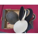 Selection of Various Hats consisting 1944 turtle pattern steel helmet complete with liner ... Post