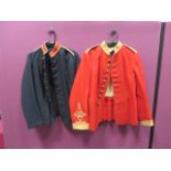 Pre WW1 Dragoon Guards OR’s Dress Tunic scarlet woollen single breasted tunic. Tan velvet collar and