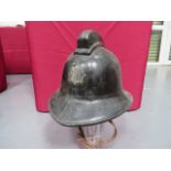 WW2 Period Canvas Covered Fire Service Helmet black canvas covered one piece crown, lower brim and