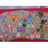 Quantity of American Formation Badges embroidery examples consisting modern and Vietnam examples.