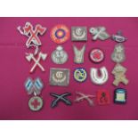 Selection of Various Trade Proficiency Badges embroidery examples include KC over LG on scarlet