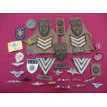 Small Selection of South African Parachute Wings including plastic enamel 1st Para Batt ...