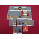 Good Selection of Royal Marine Cap Badges including 2 part KC silvered and gilt RM ... 2 part KC