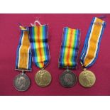 Two Royal Artillery Medal Pairs consisting silver War medal and Victory named to “205639 Gnr H L