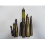 Selection of Inert Cannon Shells Including WW2 German including 1944 dated German cannon shell