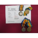 WW1 Canadian Infantry Medal Pair silver War medal and Victory medal named to “552600 L Cpl G Bull.