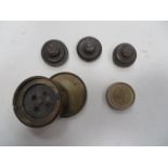 Three Various Button Die Stamps steel button stamps for KC 113 Reg ... 108 Reg ... Vic crown 105