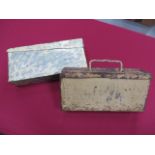 Two WW2 German MG Ammo Boxes consisting sand painted pressed steel rectangular box. Top opening