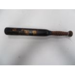 Victorian Police Truncheon 15 inch black painted truncheon. Painted “VR” over Victorian crown and