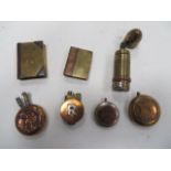 Small Selection of Trench Art Lighters consisting brass example with character soldier to both sides